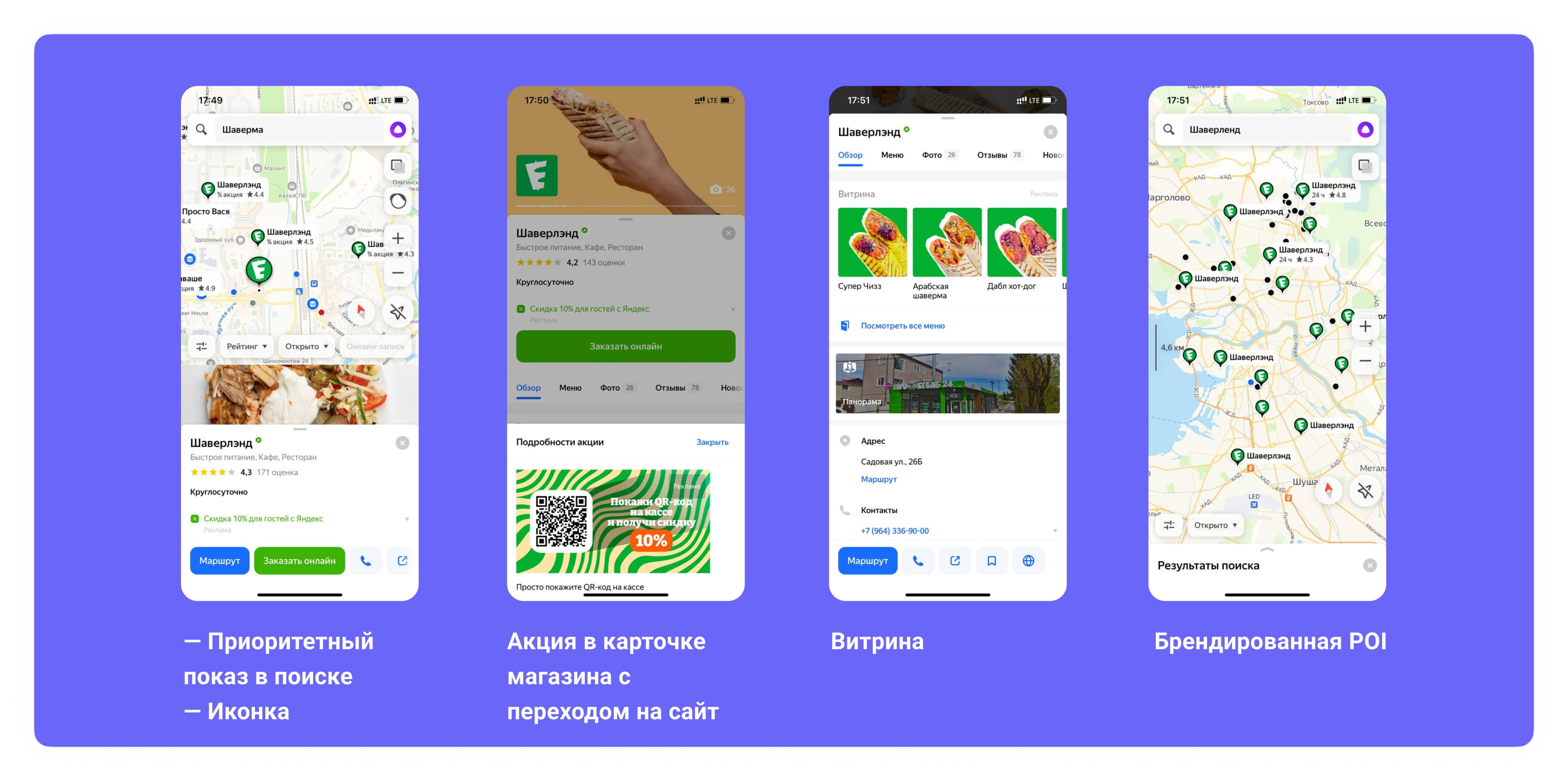 Как выглядит реклама на Яндекс Картах